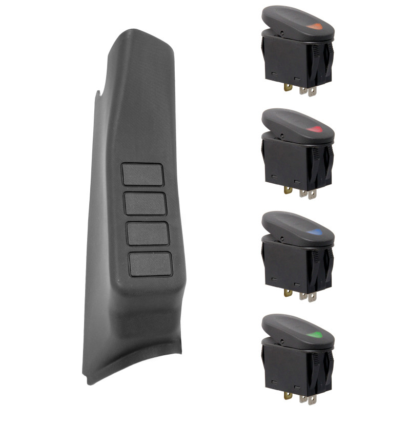 Rugged Ridge A-Pillar 4 Switch Pod Black RHD 11-18 Jeep Wrangler JK - 17235.97