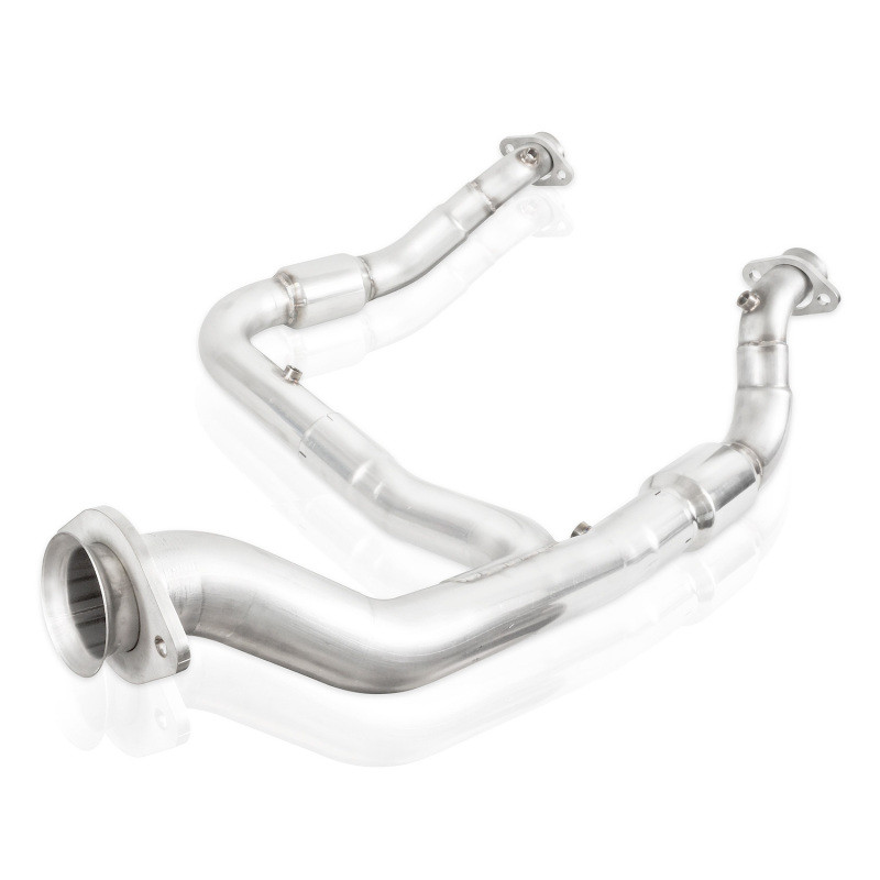 Stainless Works 2015-16 F150 2.7L Downpipe 3in High-Flow Cats Y-Pipe Factory Connection - FT15ECODPCAT