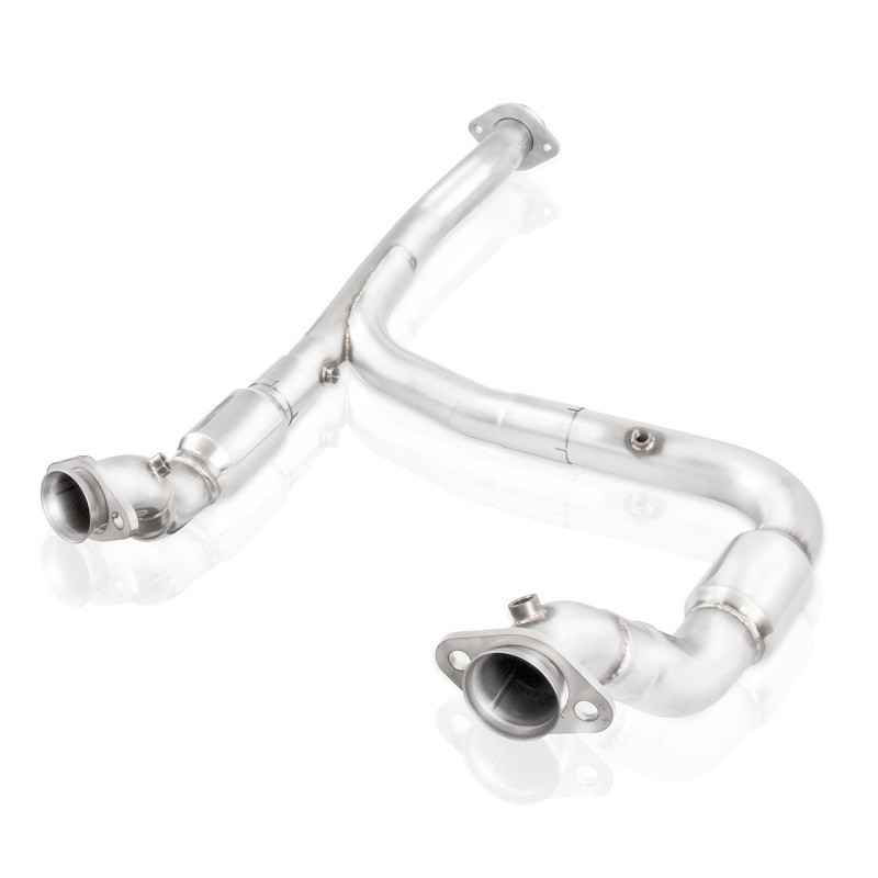 Stainless Works 15-18 F-150 3.5L Downpipe 3in High-Flow Cats Y-Pipe Factory Connection - FT16ECODPCAT