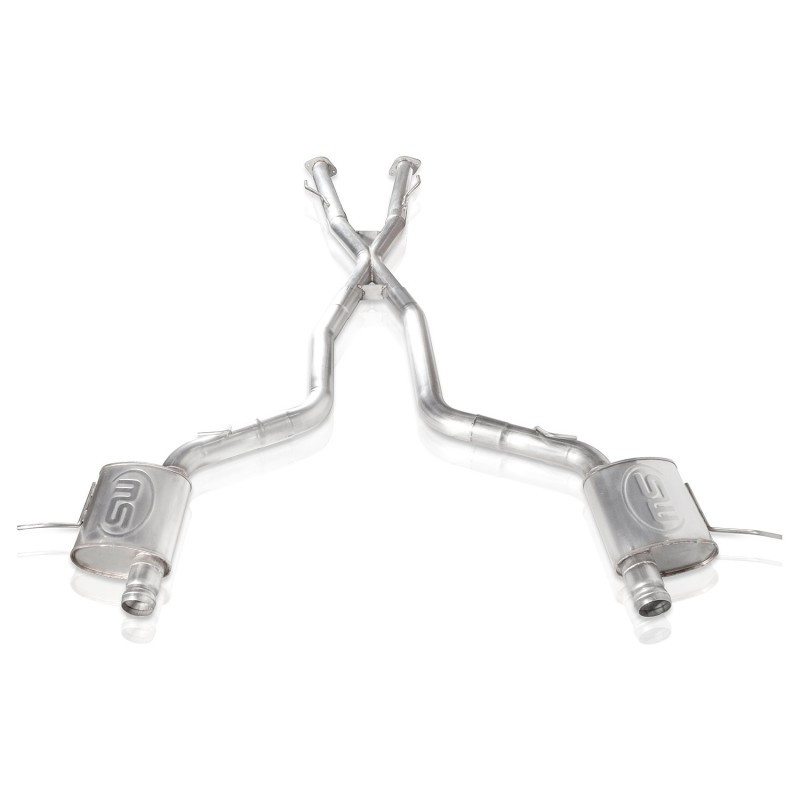 Stainless Works 2018 Jeep TrackHawk 6.2L 3in Catback System X-Pipe Turbo S-Tube Muffler Stock Exit - JEEP1862CB-S