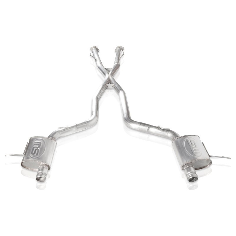 Stainless Works 2018 Jeep TrackHawk 6.2L 3in Catback System X-Pipe Turbo S-Tube Muffler Stock Exit - JEEP1862CB-S