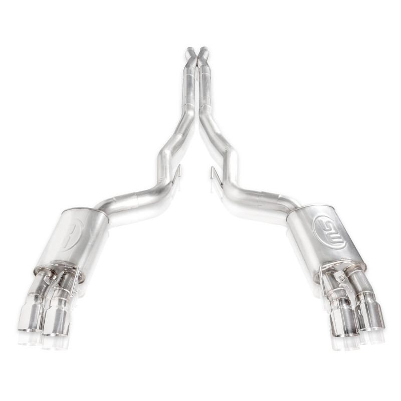 Stainless Works Redline Series Catback / Factory Connect / X-Pipe / WITH Active Exhaust - 18-23 Mustang GT