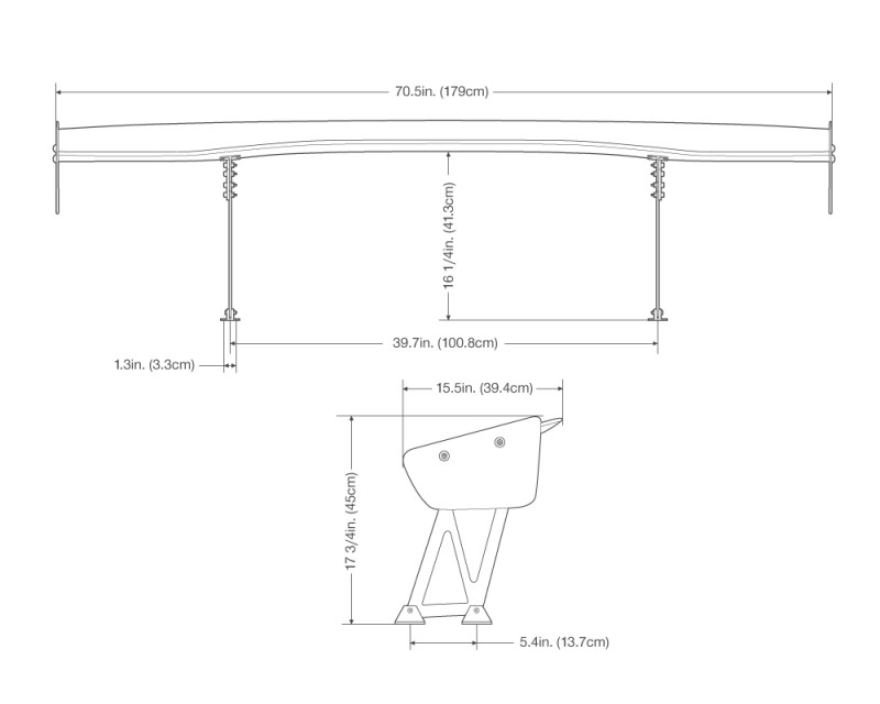 Seibon Universal (70.5in Wide) GT Carbon Fiber Rear Spoiler - GTWING-180