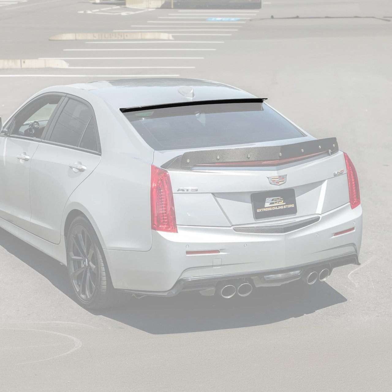 EOS Carbon Fiber Roof Spoiler - 16-19 Cadillac ATS-V (SPOILER-1171-BKCF)