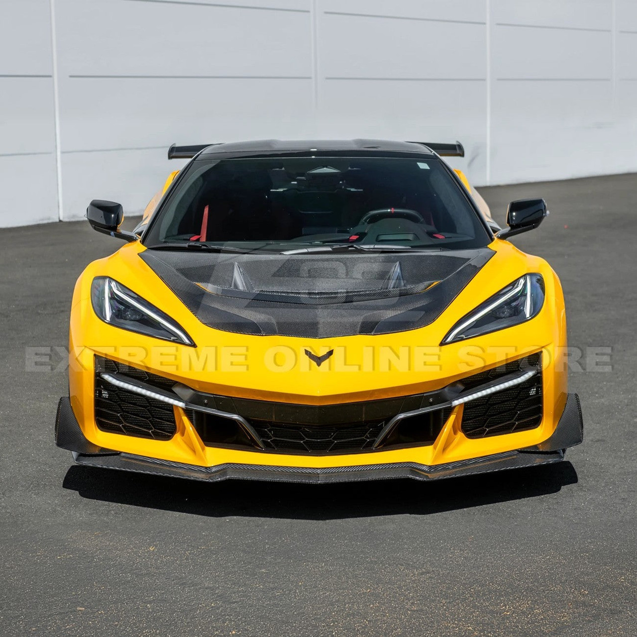 EOS ZR1 Style Carbon Fiber Hood - C8 Corvette Stingray / E-Ray / Z06 / ZR1 (HOOD-1004-BKCF)