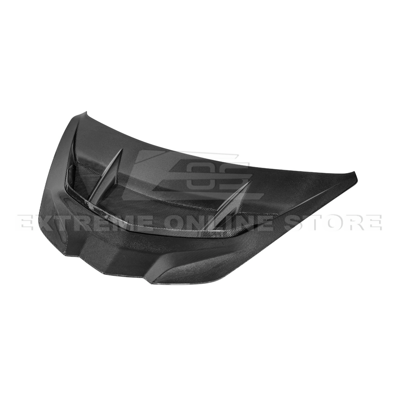 EOS ZR1 Style Carbon Fiber Hood - C8 Corvette Stingray / E-Ray / Z06 / ZR1 (HOOD-1004-BKCF)