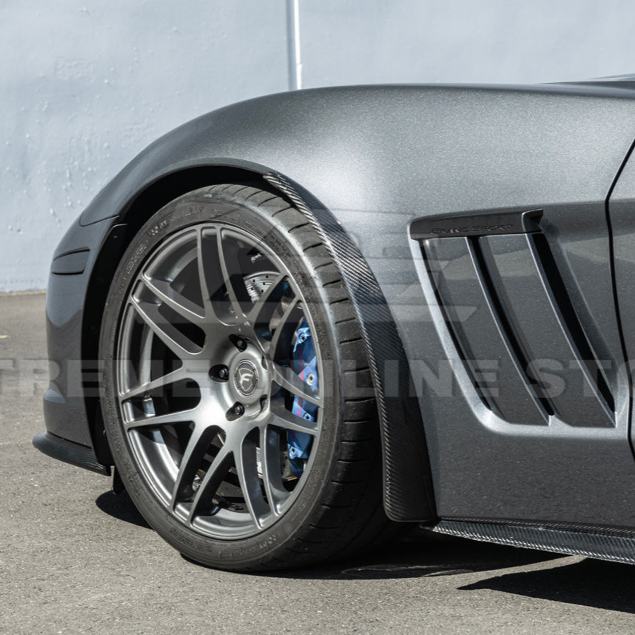 EOS Carbon Fiber Splash Guards - Front - 05-13 C6 Corvette GS / Z06 / ZR1 (MF-589-BKCF)