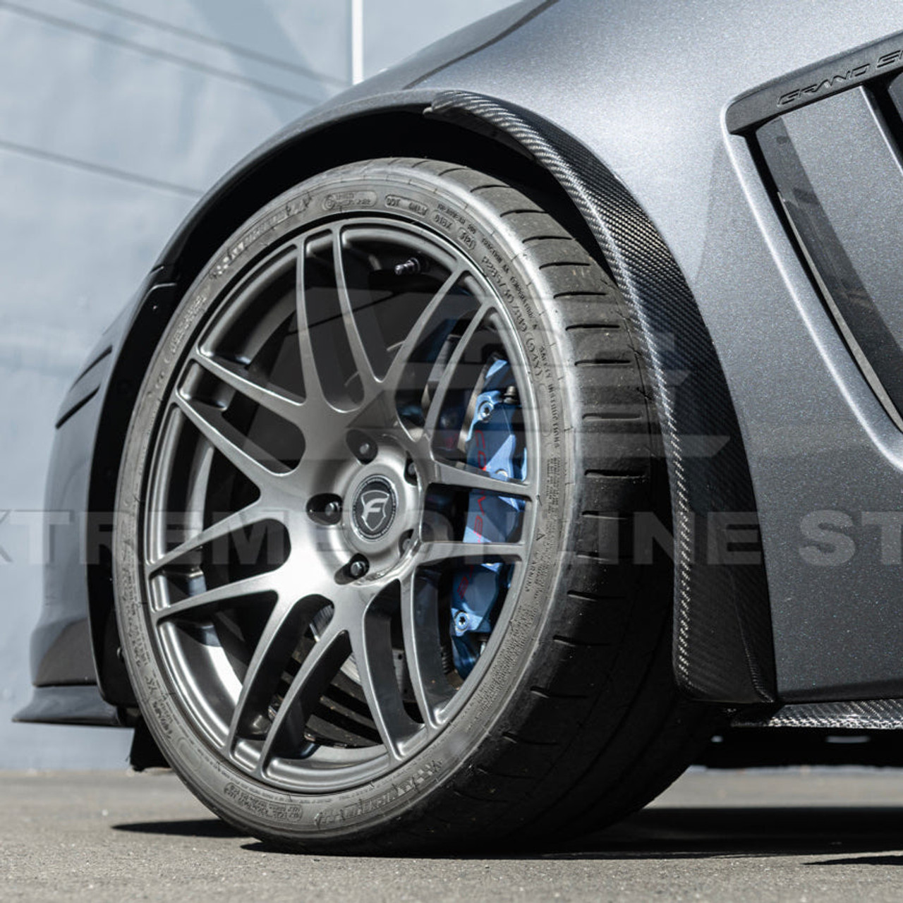 EOS Carbon Fiber Splash Guards - Front - 05-13 C6 Corvette GS / Z06 / ZR1 (MF-589-BKCF)