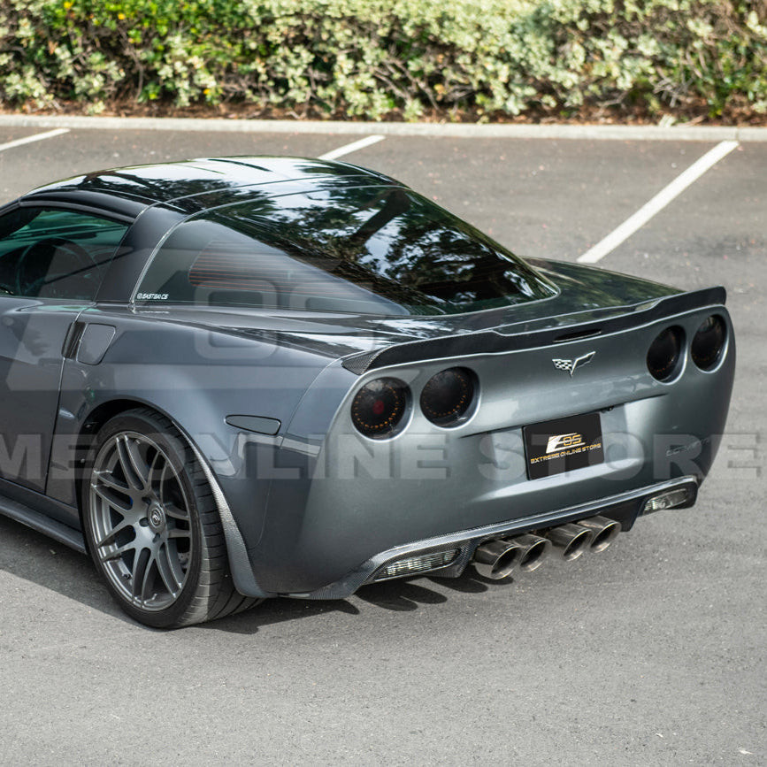 EOS Carbon Fiber Splash Guards - Front & Rear - 05-13 C6 Corvette GS / Z06 / ZR1 (MF-589-BKCF_MF-590-BKCF)