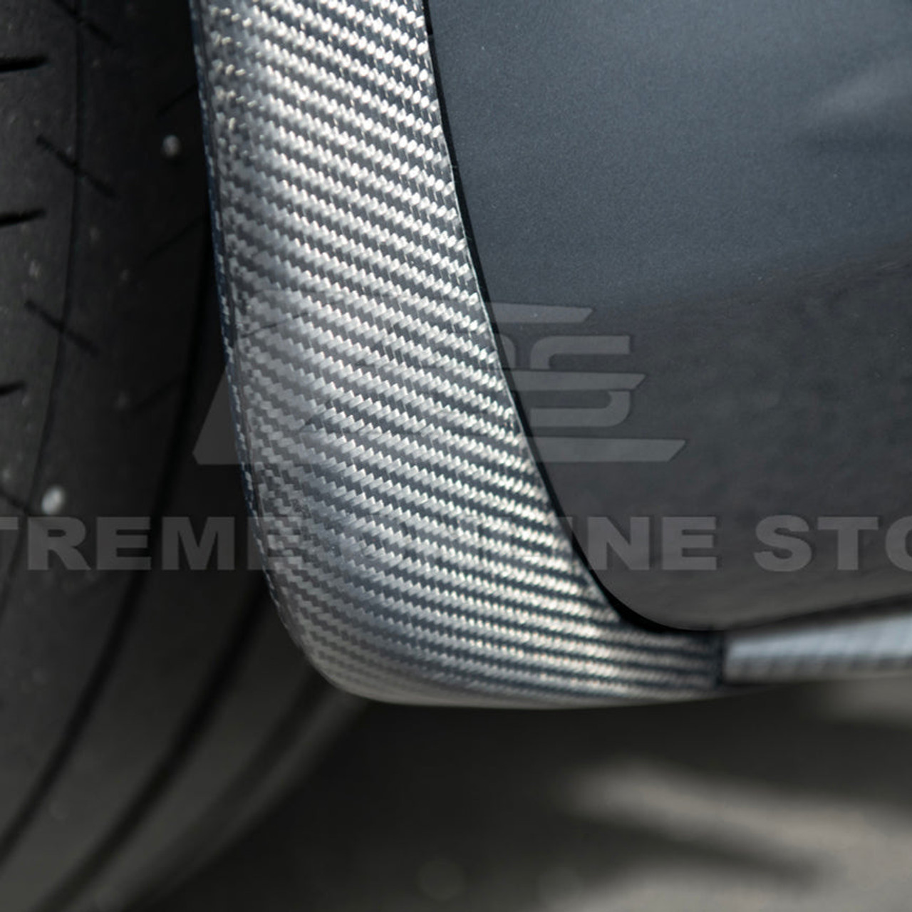 EOS Carbon Fiber Splash Guards - Front & Rear - 05-13 C6 Corvette GS / Z06 / ZR1 (MF-589-BKCF_MF-590-BKCF)