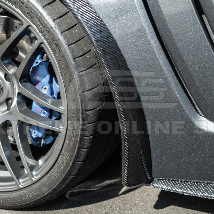 EOS Carbon Fiber Splash Guards - Front & Rear - 05-13 C6 Corvette GS / Z06 / ZR1 (MF-589-BKCF_MF-590-BKCF)