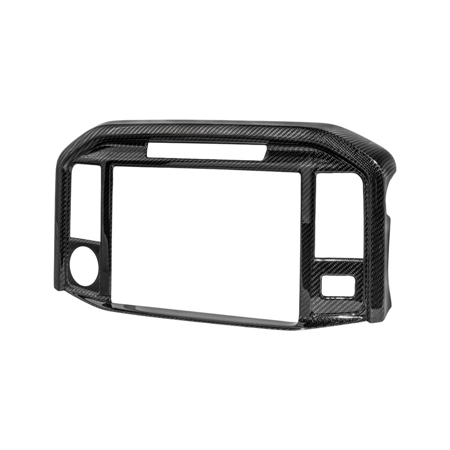 EOS Carbon Fiber Center Screen Trim - 2021+ Ford F150 / Raptor (VENT-1000-BKCF)