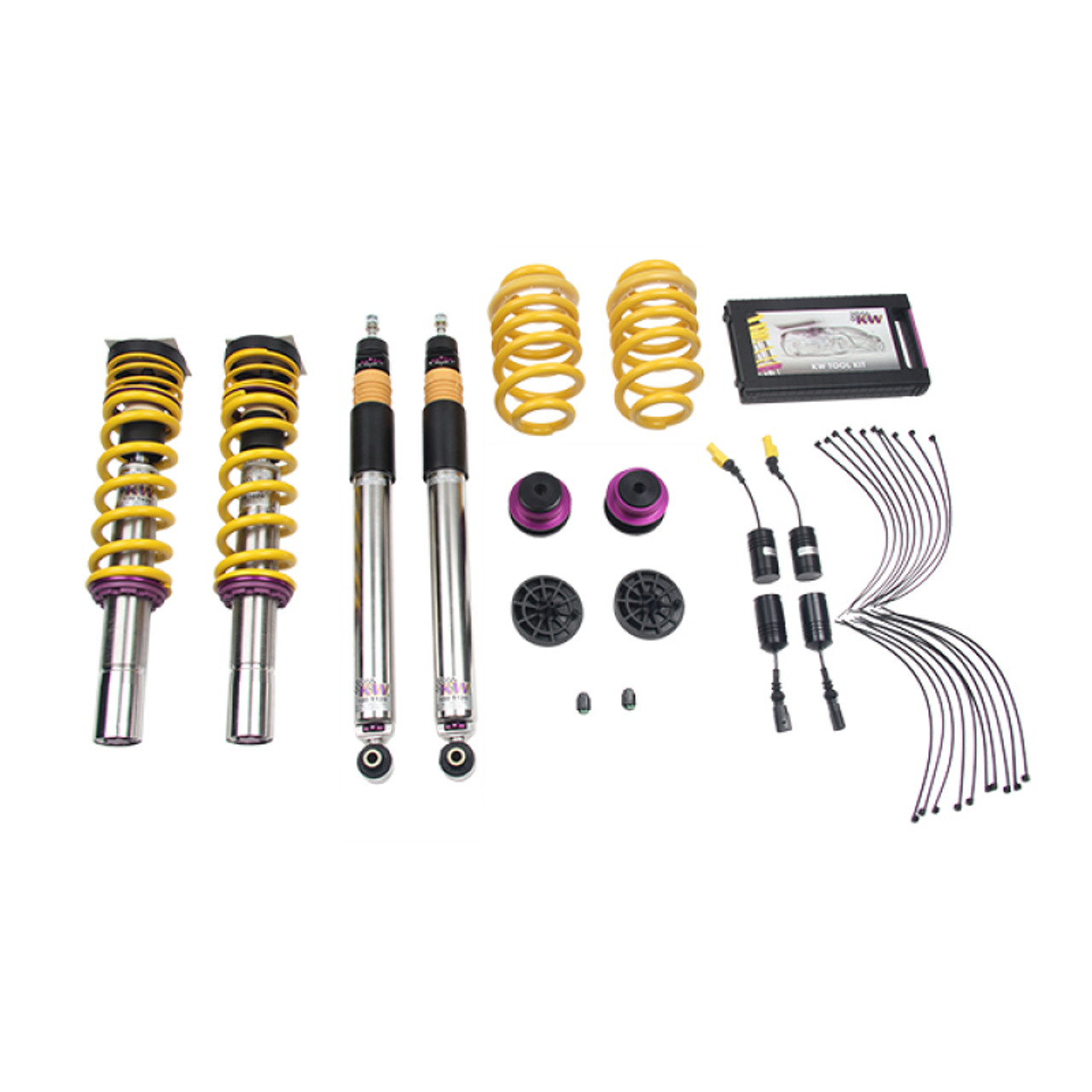 KW Coilover Kit V3 2017+ Audi A4 (B9) Sedan 2wd w/ Electronic Dampers - 352100AW