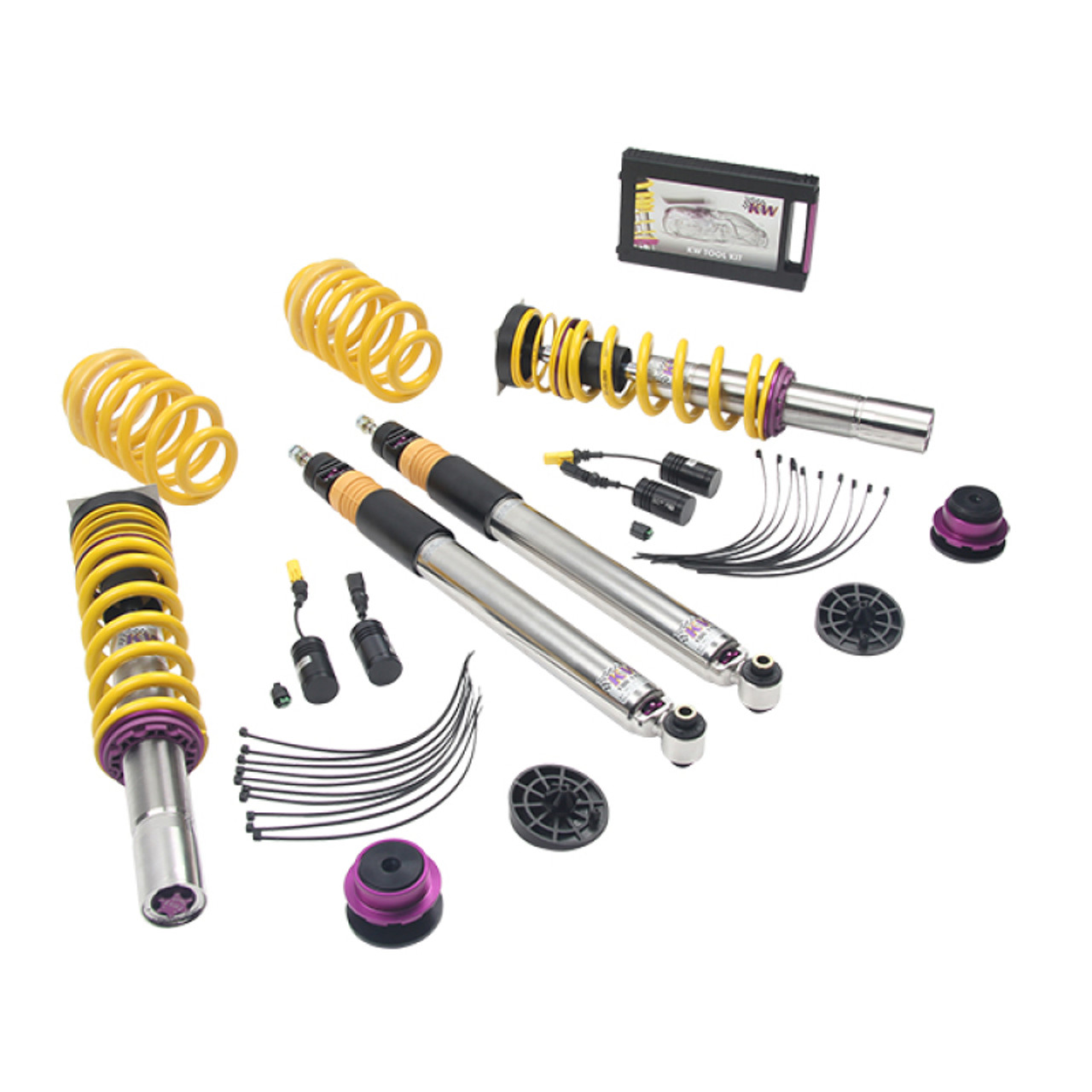 KW Coilover Kit V3 2017+ Audi A4 (B9) Sedan 2wd w/ Electronic Dampers - 352100AW