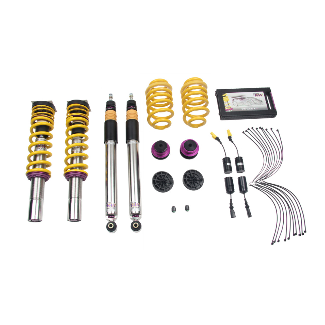 KW Coilover Kit V3 2017+ Audi A4 (B9) Sedan 2wd w/ Electronic Dampers - 352100AW