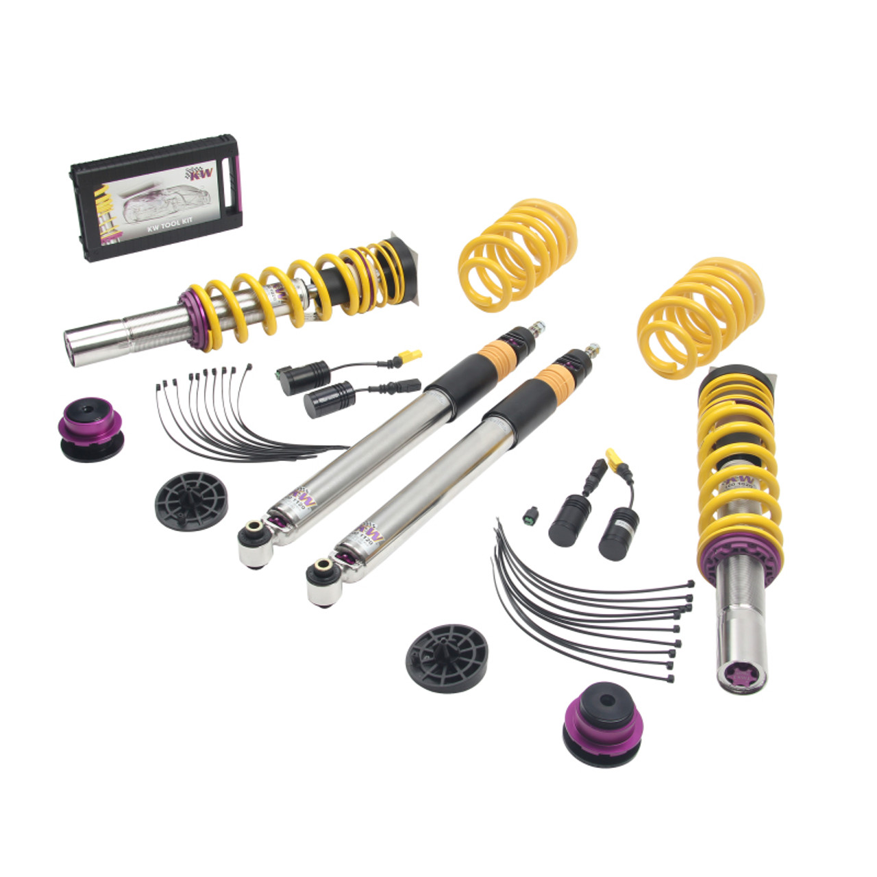 KW Coilover Kit V3 2017+ Audi A4 (B9) Sedan 2wd w/ Electronic Dampers - 352100AW