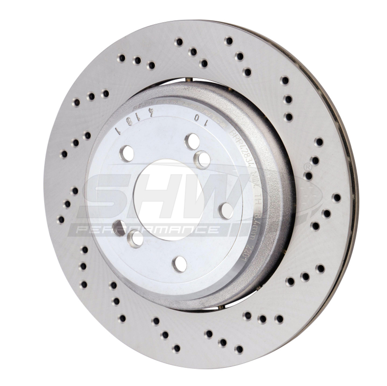 SHW 06-08 BMW Z4 3.2L Right Rear Cross-Drilled Lightweight Brake Rotor (34212282304) - BRR42834