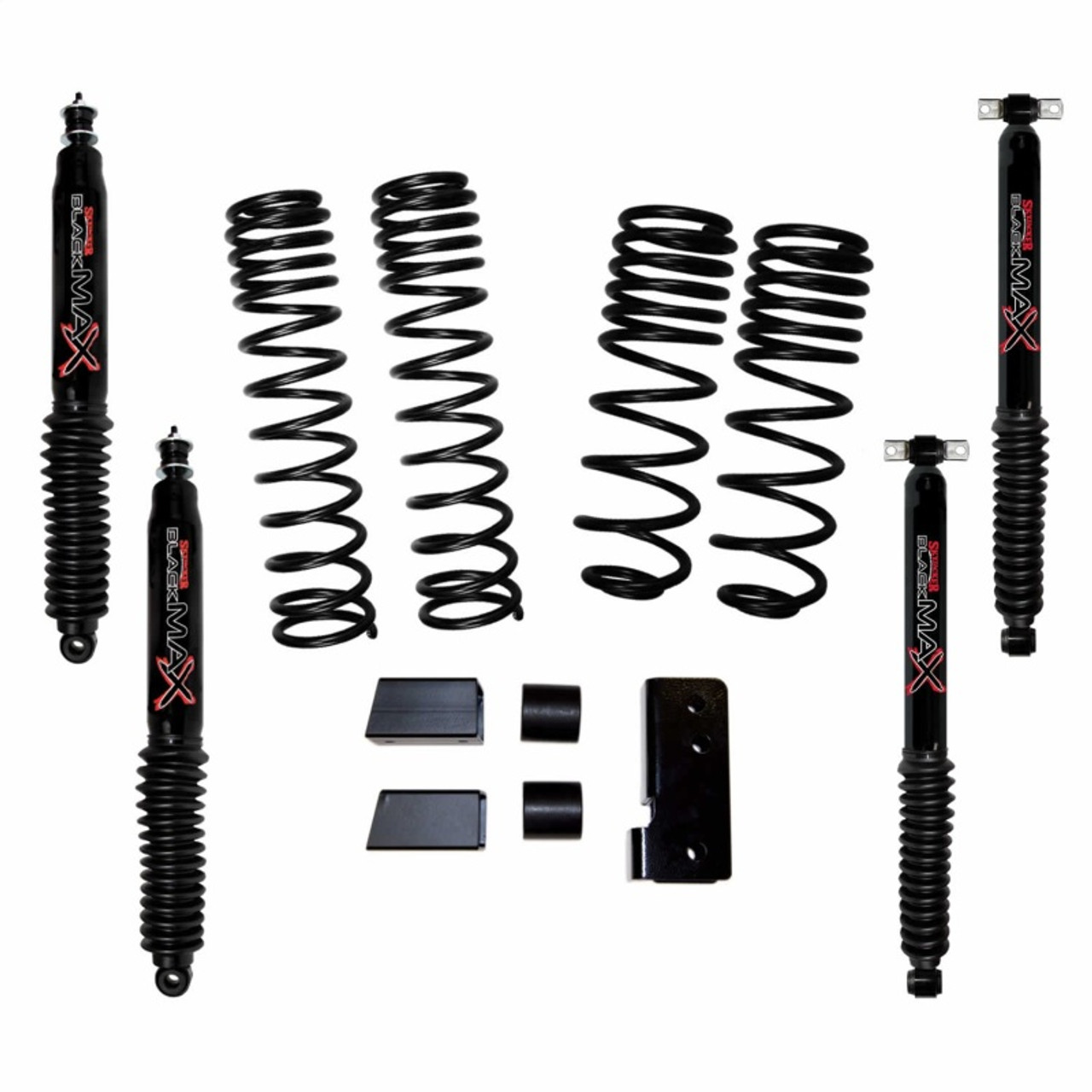 Skyjacker 2007-2018 Jeep Wrangler JK 2 Door 4WD Long Travel 2in-2.5in Lift Kit w/Black Max Shocks - JK20BPBLT