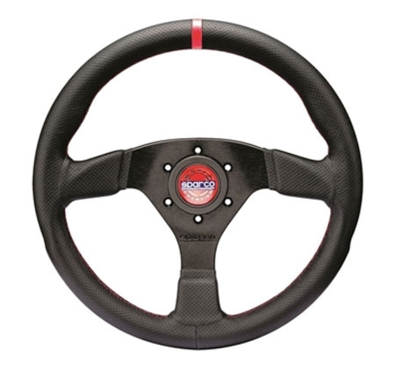 Sparco Steering Wheel R383 Champion Black Leather / Red Stitching - 015R383PLUNRS