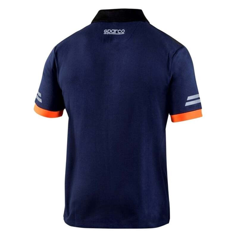Sparco TW Polo - Large - Navy/Orange - 02415BMAF3L Photo - Close Up