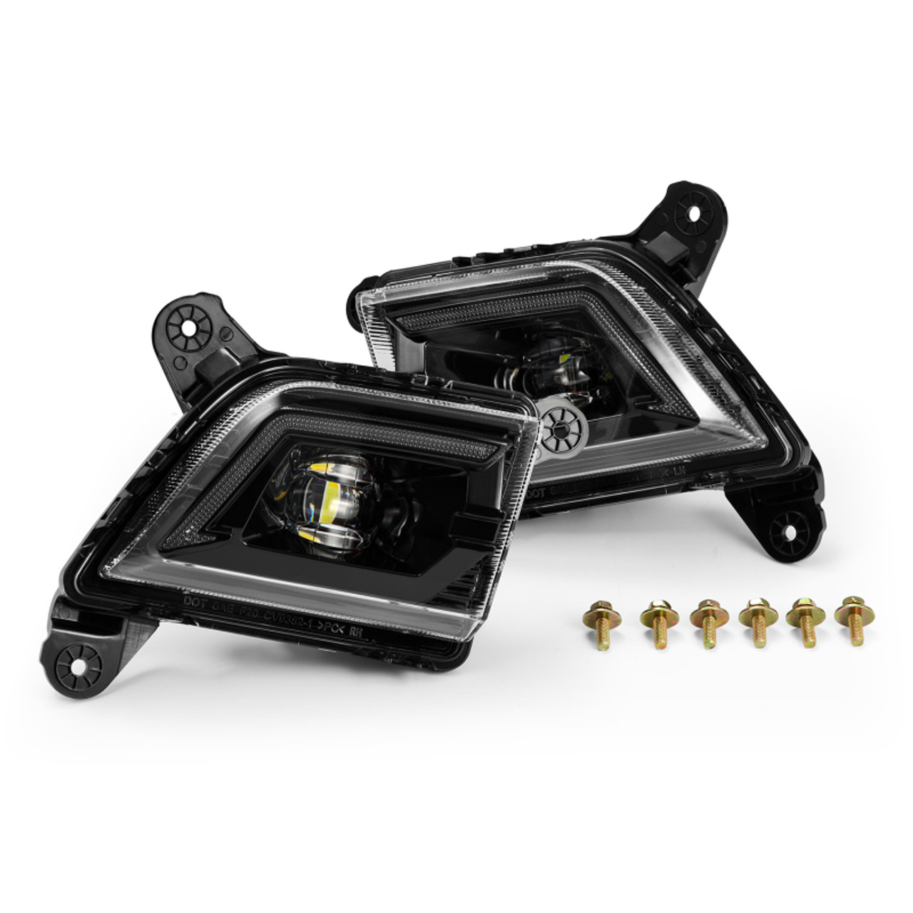 AlphaRex 19-23 Chevrolet Silverado 2500/3500HD DoubleTap Dual Color LED Projector Fog Lights - 210017