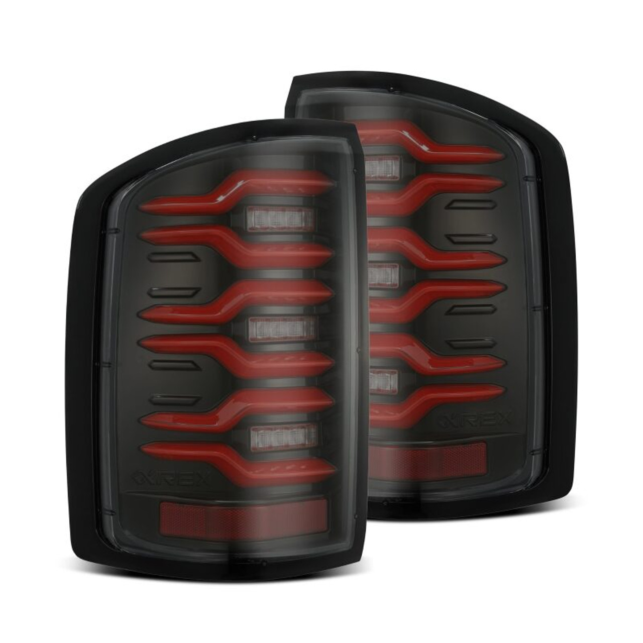 AlphaRex 14-18 GMC Sierra 1500/2500HD/3500HD LUXX-Series LED Tail Lights Blk/Red w/Actv Lgt Seq. Sig - 630050 Photo - Primary