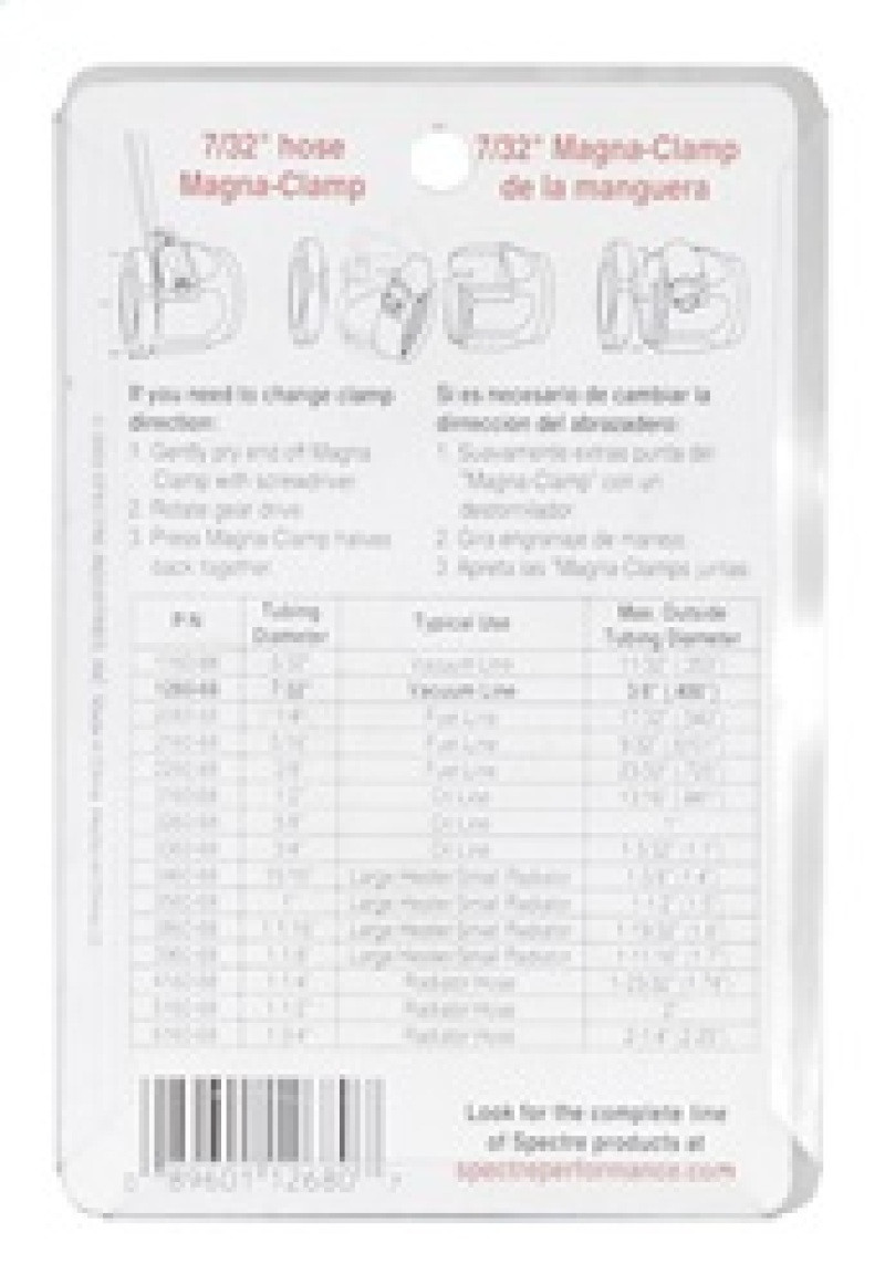 Spectre Magna-Clamp Hose Clamps 7/32in. (2 Pack) - Chrome - 1268