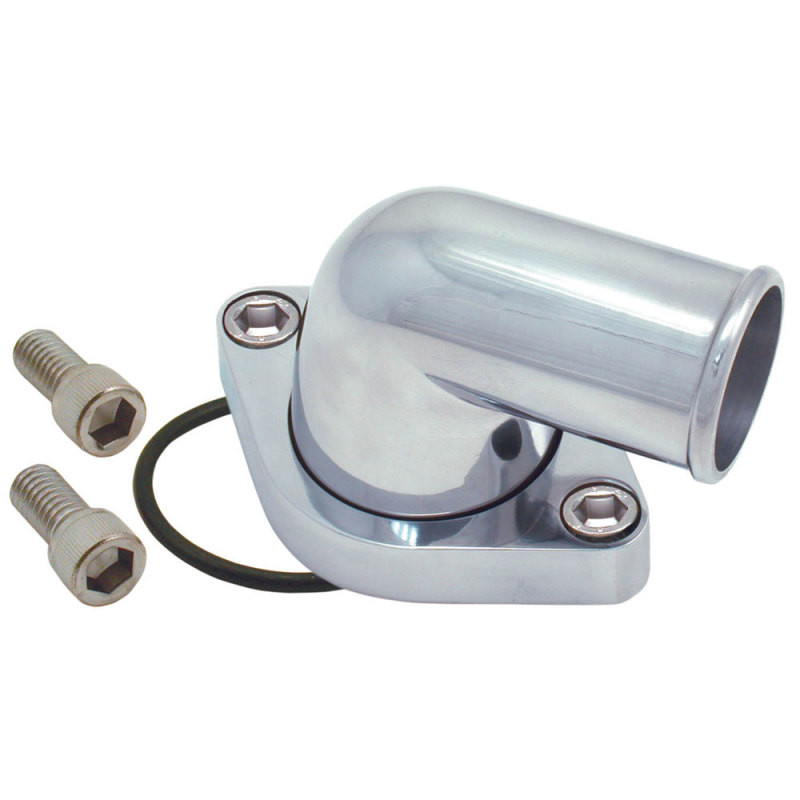 Spectre Chevy 90 Degree Swivel Water Neck - Polished Aluminum - 4933