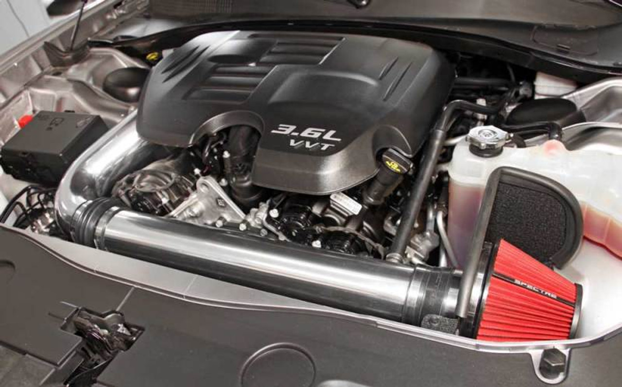 Spectre 11-17 Challenger/Charger 3.6L Air Intake Kit - Polished w/Red Filter - 9028