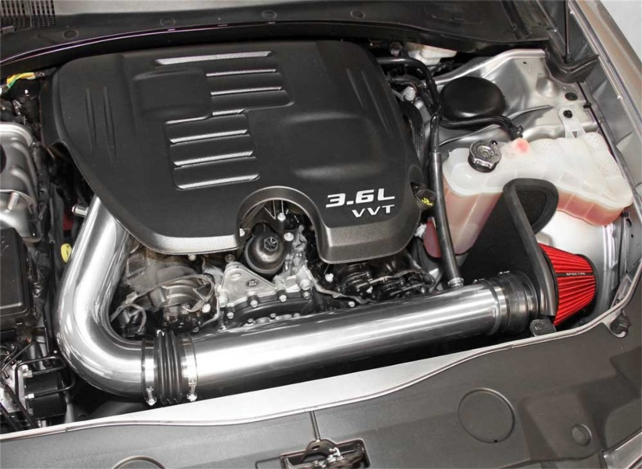 Spectre 11-17 Challenger/Charger 3.6L Air Intake Kit - Polished w/Red Filter - 9028