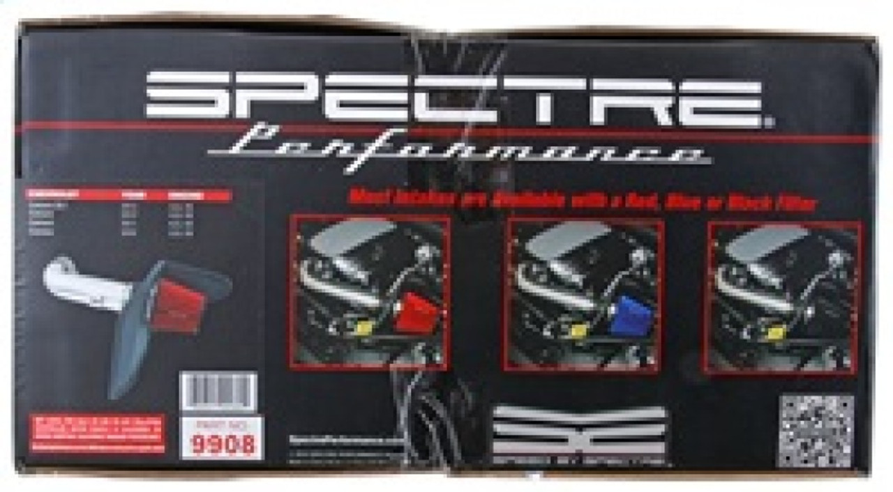 Spectre 10-12 Chevy Camaro V8-6.2L F/I Air Intake Kit - Clear Anodized w/Red Filter - 9908