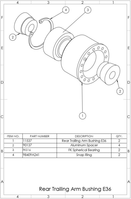 SPL Parts 90-00 BMW 3 Series (E36/E46) Rear Trailing Arm Bushings - SPL RTAB E36