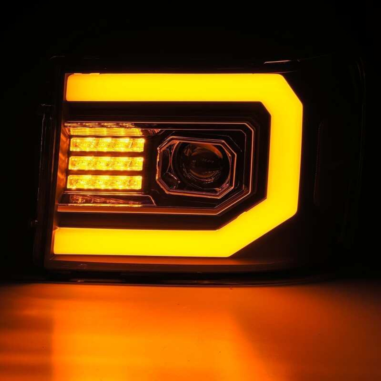 AlphaRex 07-13 GMC Sierra 1500 (No Clsc) LUXX-Series LED Proj HL Jet Blk w/Actv Lgt & Seq.Sig / DRL - 880097 User 3