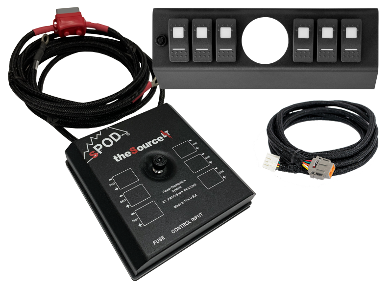 Spod 07-08 Jeep Wrangler SourceLT w/ Opening LED Switch Panel (2 1/16 Inch) - SLAF0708JKB