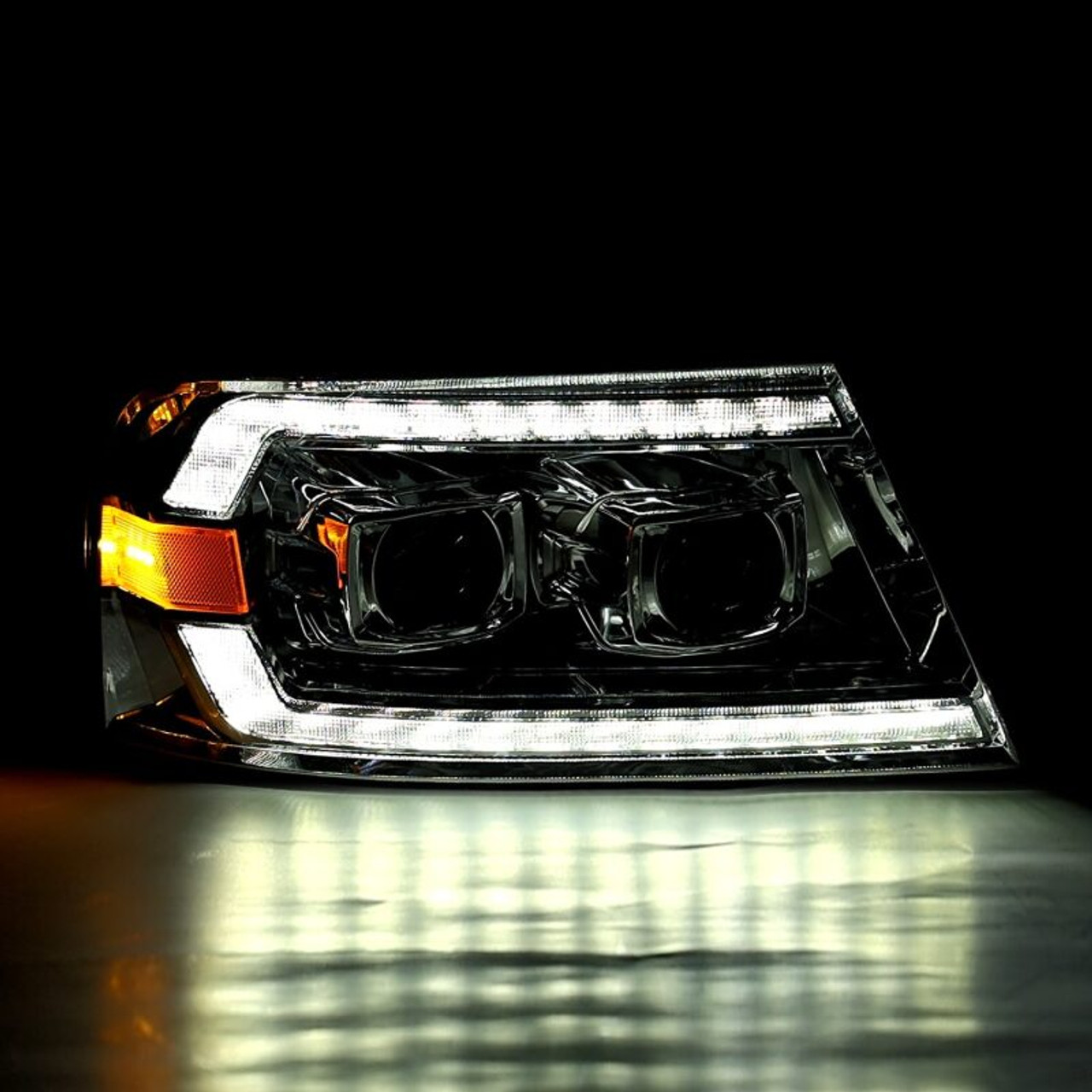 AlphaRex 06-08 Lincoln Mark LT LUXX-Series LED Projector headlights Black w/ Sequential Signal - 880132 User 2