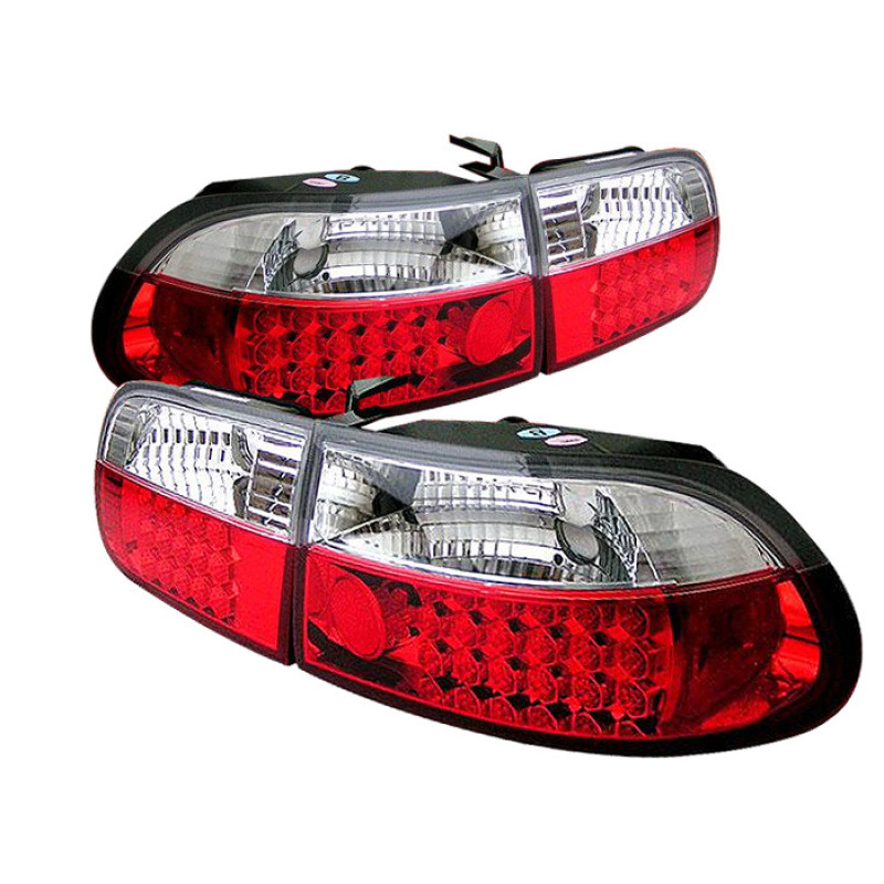 Spyder Honda Civic 92-95 3DR LED Tail Lights Red Clear ALT-YD-HC92-3D-LED-RC - 5004741