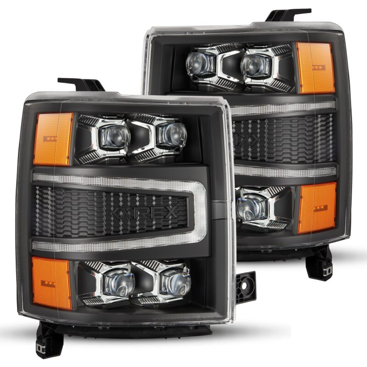 AlphaRex 04-15 Chevy 1500HD NOVA-Series LED Proj Headlights Black w/Activ Light/Seq Signal & SB DRL - 880239 Photo - Primary