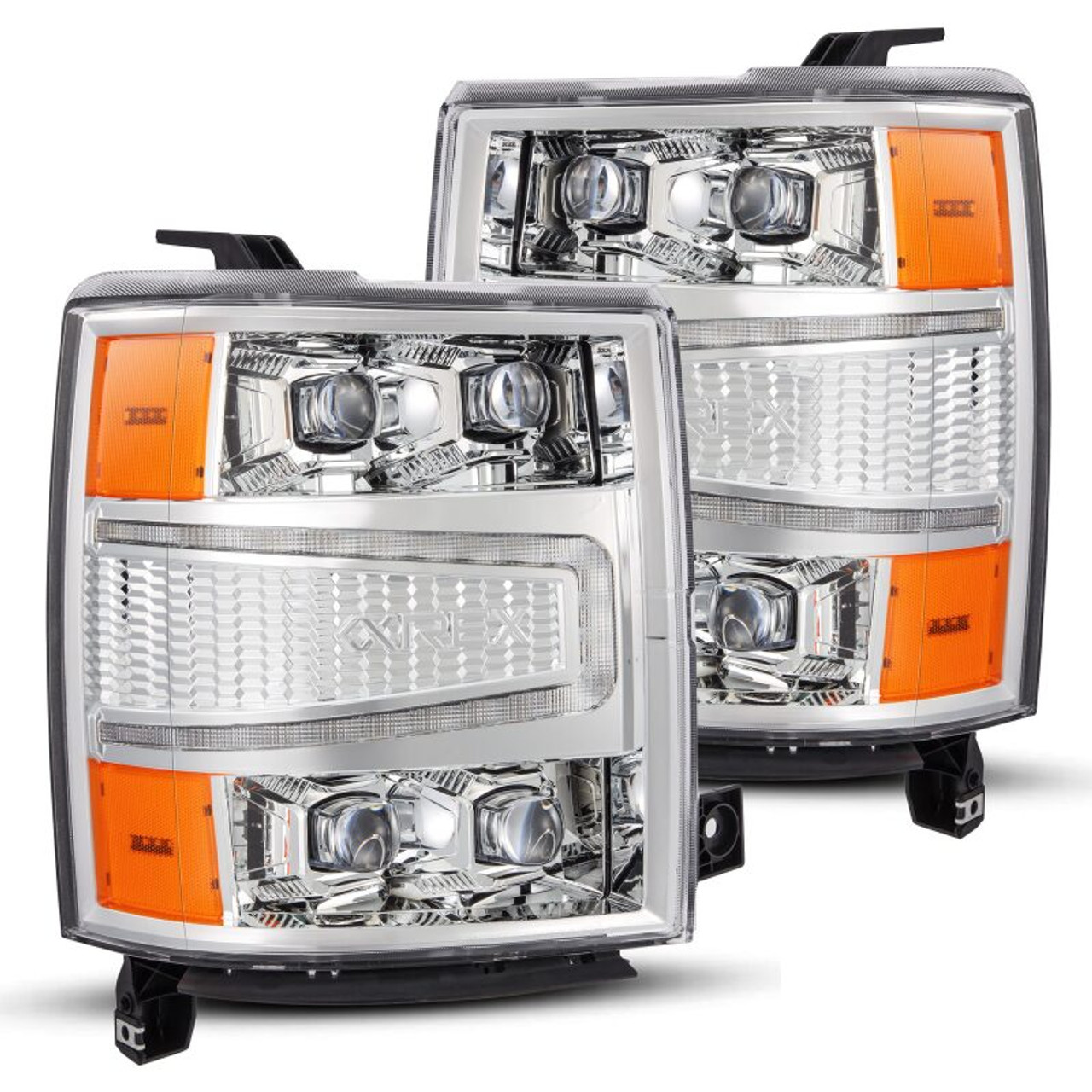 AlphaRex 04-15 Chevy 1500HD NOVA-Series LED Proj Headlights Chrome w/Activ Light/Seq Signal & SB DRL - 880240 Photo - Primary