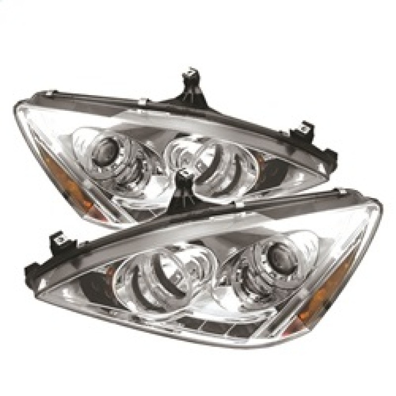 Spyder Honda Accord 03-07 Projector Headlights LED Halo Amber Reflector LED Chrm PRO-YD-HA03-AM-C - 5010643