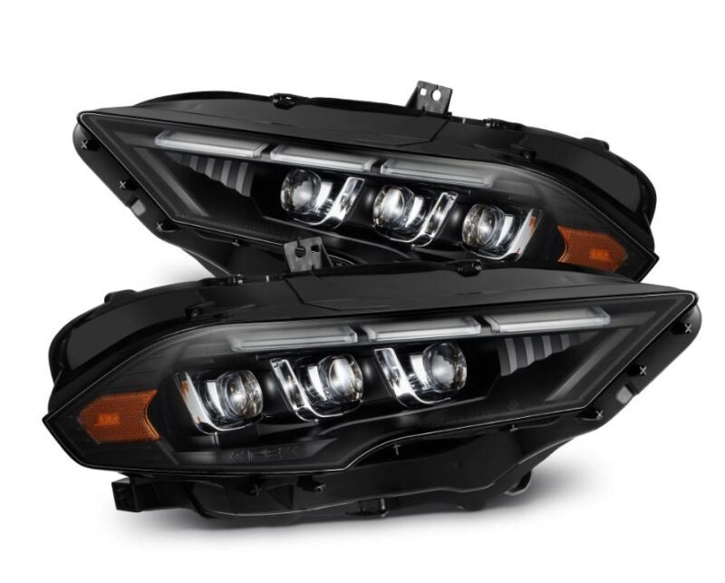 AlphaRex 18-20 Ford Mustang NOVA LED Proj Headlights Black w/Activ Light/Seq Signal/Switch DRL - 880264 Photo - Primary