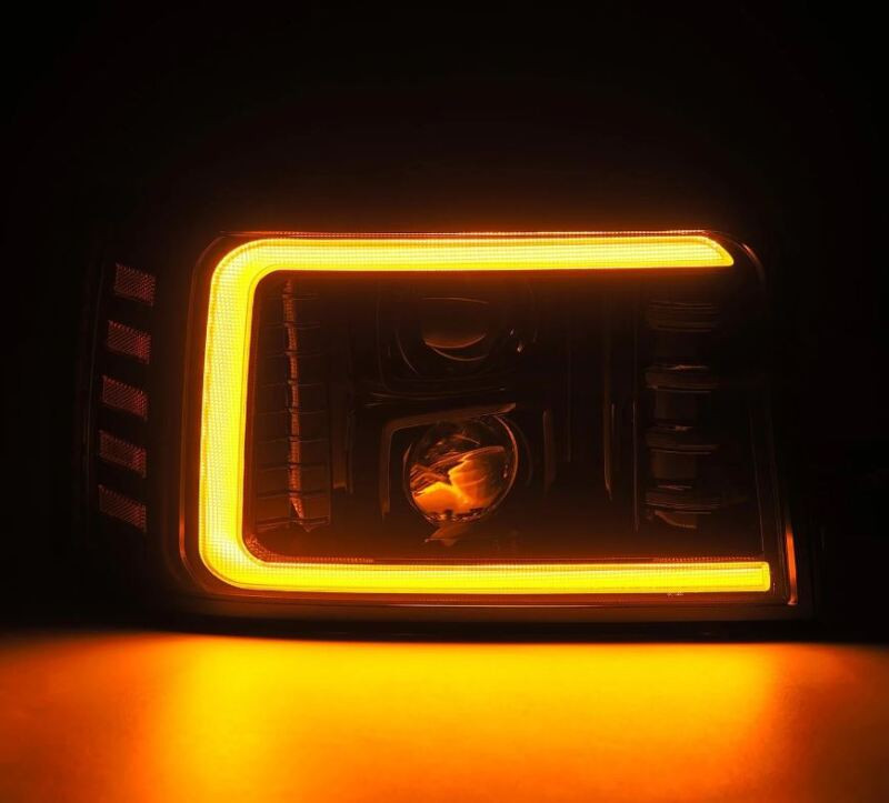 AlphaRex 92-96 Ford F-Series/Bronco PRO-Series Proj Headlights Alpha-Blk w/Seq. Sig & DRL - 880265 User 3