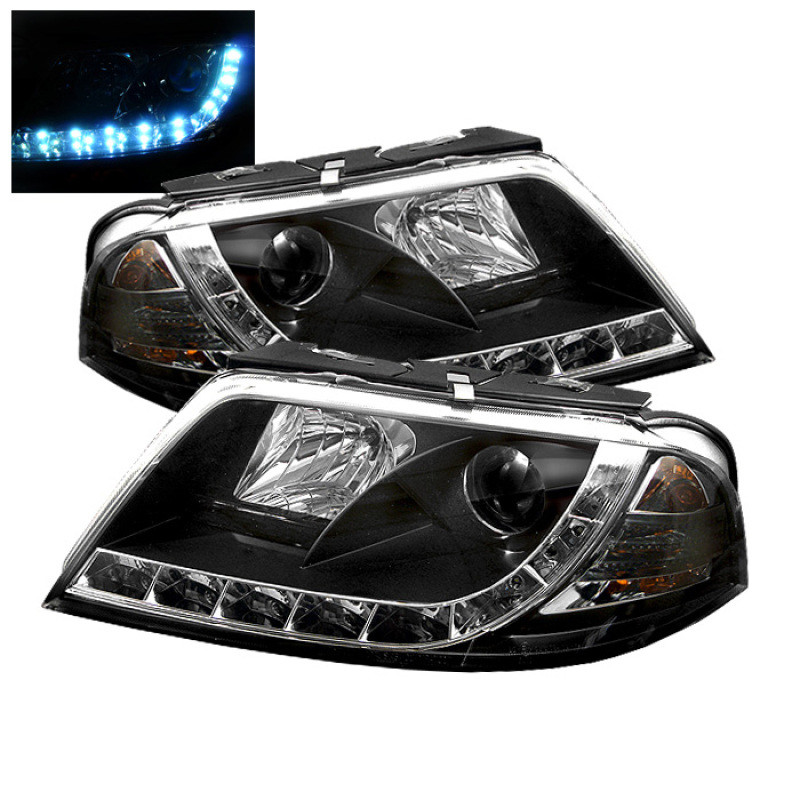 Spyder Volkswagen Passat 01-05 Projector Headlights DRL Black High H1 Low H1 PRO-YD-VP01-DRL-BK - 5012302