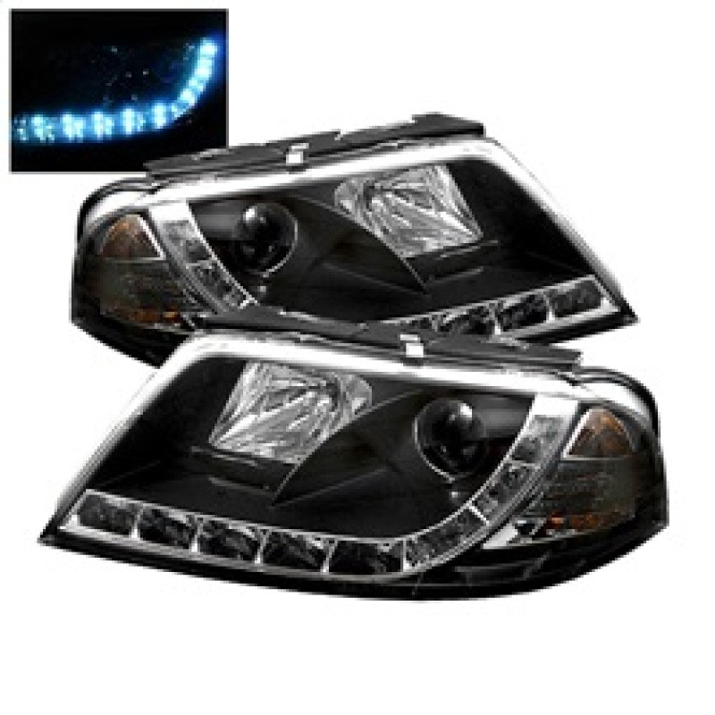 Spyder Volkswagen Passat 01-05 Projector Headlights DRL Black High H1 Low H1 PRO-YD-VP01-DRL-BK - 5012302
