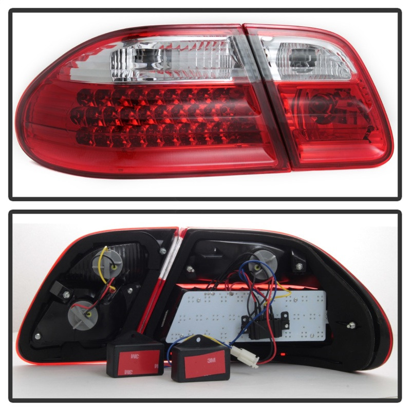 xTune Mercedes Benz W210 E-Class 96-02 LED Tail Lights Red Clear ALT-CL-MBW210-LED-RC - 5020642