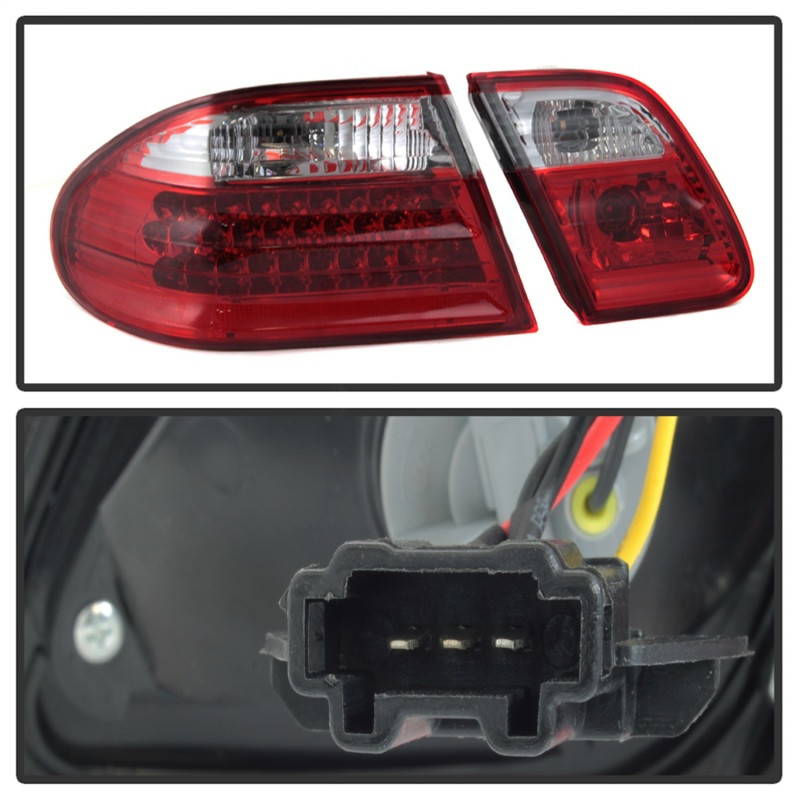 xTune Mercedes Benz W210 E-Class 96-02 LED Tail Lights Red Clear ALT-CL-MBW210-LED-RC - 5020642