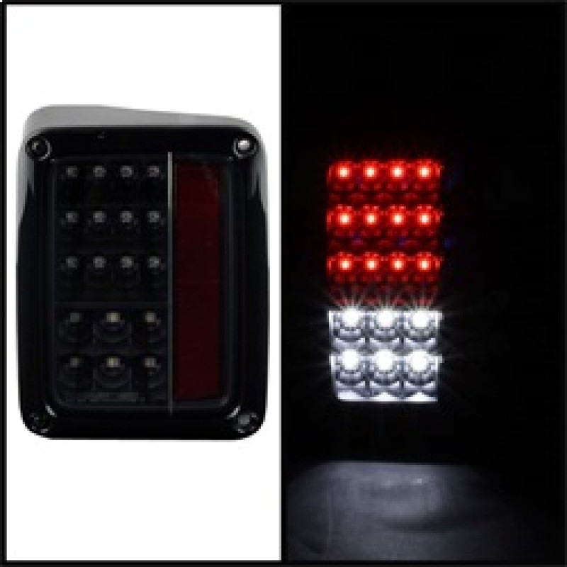 Spyder Jeep Wrangler 07-15 LED Tail Lights Black ALT-YD-JWA07-LED-BK - 5070395