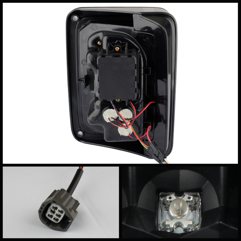 Spyder Jeep Wrangler 07-15 LED Tail Lights Black ALT-YD-JWA07-LED-BK - 5070395
