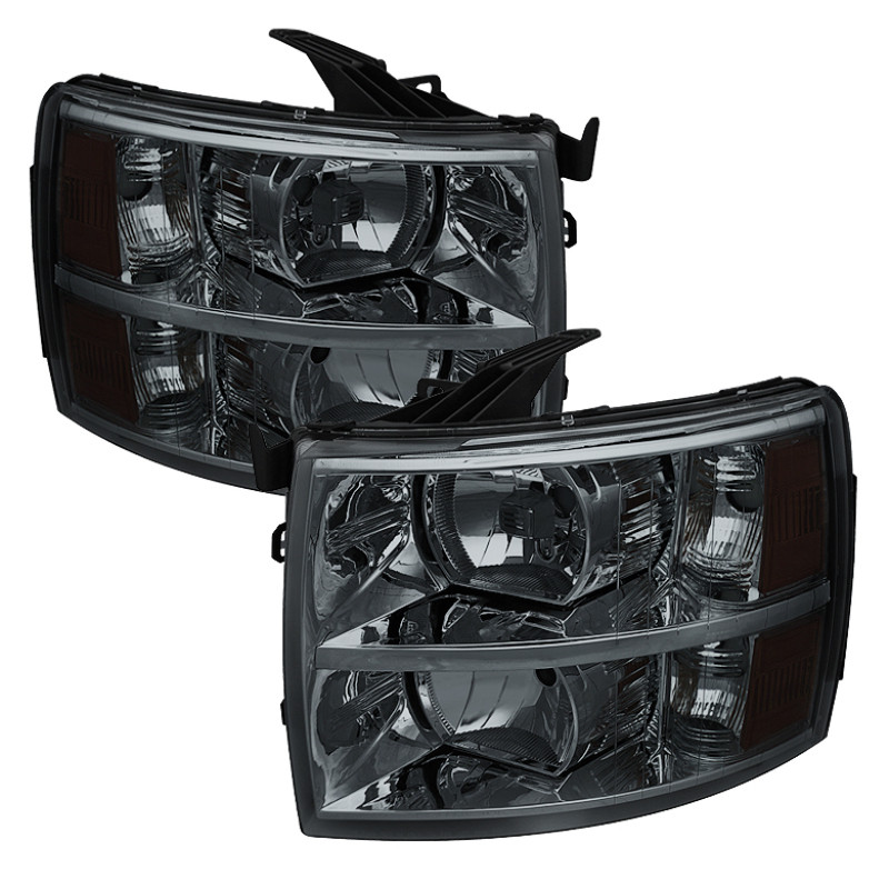 xTune Chevy Silverado 07-13 Crystal Headlights Smoked HD-JH-CS07-AM-SM - 5077349
