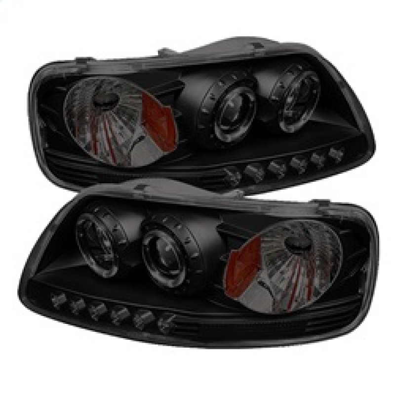 Spyder Ford F150 97-03 Projector - LED Halo Amber Reflector LED Blk Smke PRO-YD-FF15097-1P-AM-BSM - 5078445