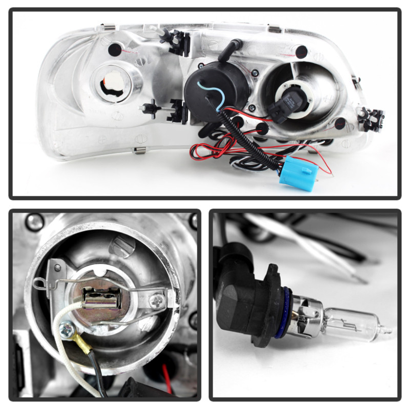 Spyder Ford F150 97-03 Projector - LED Halo Amber Reflector LED Blk Smke PRO-YD-FF15097-1P-AM-BSM - 5078445